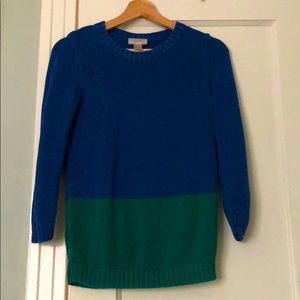 Ann Taylor Loft 3/4 sleeve Colorblock Sweater XS